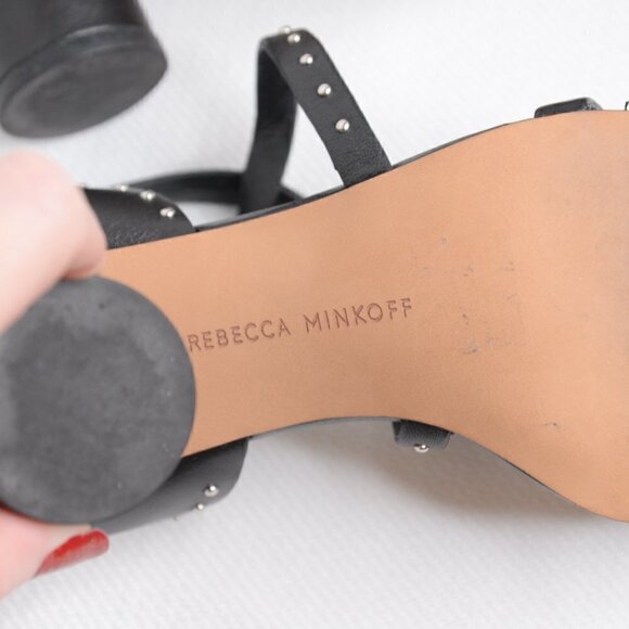 Rebecca Minkoff Adeline Studded Block Heel Sandal Sz 7 - Picture 10 of 10